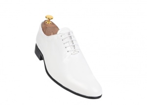 Oferta marimea 42, 43 - Pantofi barbati, albi,, eleganti, din piele naturala box - LMOD1ALBBOX