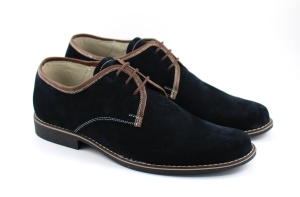 Oferta marimea 42- Pantofi barbati casual din piele naturala intoarsa, culoare neagra, LP34NM