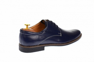 Oferta marimea 42 - Pantofi barbati, casual- eleganti, din piele naturala, bleumarin inchis, LP80BLM - Img 5