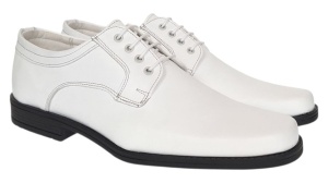 Pantofi barbati albi eleganti din piele naturala cu siret PB2265M - Img 5
