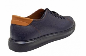 Pantofi barbati casual din piele naturala bleumarin 408SBL - Img 5