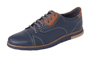 Pantofi barbati, casual din piele naturala, Bleumarin, GKR67BL - Img 3
