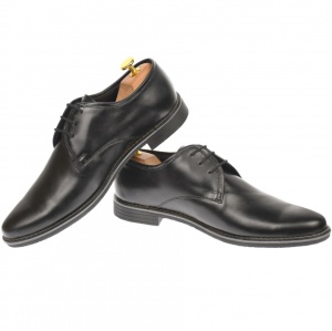 Pantofi barbati, casual, din piele naturala box, negru - P80NBOX - Img 2