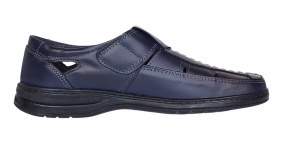 Pantofi barbati casual din piele naturala, calapod lat - Model GKR24 Bleumarin - Img 5