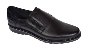 Pantofi barbati casual din piele naturala cu elastic negru GKRSPORTELN - Img 3