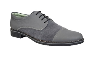 Pantofi barbati casual din piele naturala, culoare Gri - 858GG - Img 7