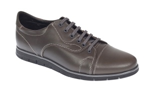 Pantofi barbati casual din piele naturala Gri, GKR67GRI