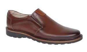 Pantofi barbati casual din piele naturala maro cu elasic - GKR480EM
