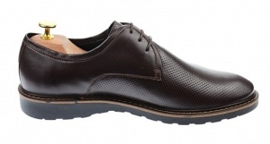 Pantofi barbati casual din piele naturala Maro inchis Marimea 41 - Img 2