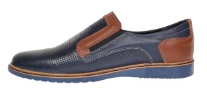 Pantofi barbati casual din piele naturala - Model bleumarin cu maro - GKR332EBL - Img 9