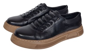 Pantofi barbati casual din piele naturala Negru Gold GKR124N - Img 3