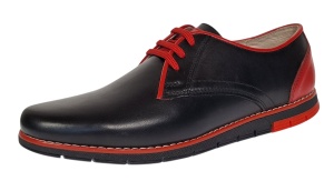 Pantofi barbati casual din piele naturala Negru si Rosu Marimea 40 - Img 7