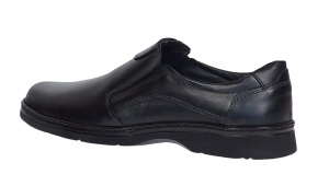 Pantofi barbati casual din piele naturala pe calapod lat cu elastic GKR104N - Img 9