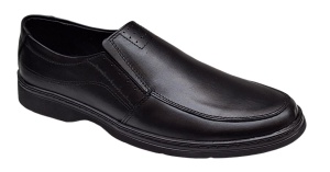 Pantofi barbati casual din piele naturala pe calapod lat Negru GKR1XN - Img 5