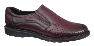 Pantofi barbati casual perforati din piele naturala 506 Visiniu - Img 5
