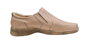 Pantofi barbati casual, perforati, din piele naturala, Bej, GKR45BEJ - Img 5