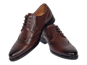 Pantofi barbati Derby Wingtip Brogue din piele naturala GKR826M - Img 10