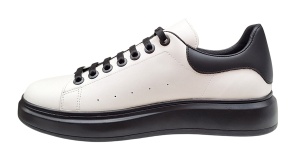 Pantofi barbati din piele naturala Alb - Negru LS7KNA - Img 5