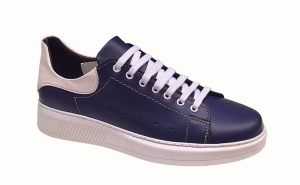 Pantofi barbati din piele naturala, Bleumarin &amp; Alb Sport 2