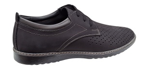 Pantofi barbati din piele naturala - Model Sport Casual Perforat Negru 128N - Img 3