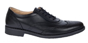 Pantofi barbati din piele naturala, Negru BOX, 870NBOX - Img 2