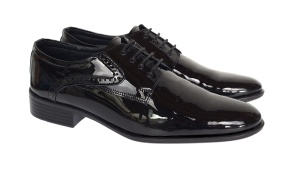 Pantofi barbati eleganti din piele naturala – Negru Lac Marimea 39, 40 - Img 5