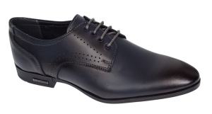 Pantofi barbati eleganti din piele naturala bleumarin GKR101BL - Img 2
