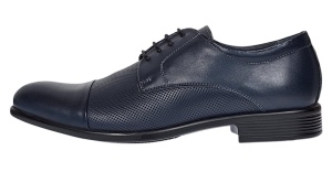 Pantofi barbati eleganti din piele naturala bleumarin inchis - 8305BLUE - Img 10