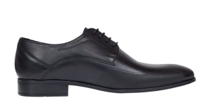 Pantofi barbati eleganti din piele naturala cu siret SIR015 Negru - Img 5