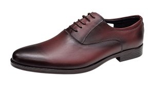 Pantofi barbati eleganti din piele naturala GKR84 Visiniu - Img 2
