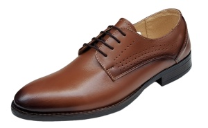 Pantofi barbati eleganti din piele naturala - Maro - Img 3