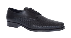 Pantofi barbati eleganti din piele naturala matritata Negru NIK NIC02PRN - Img 4