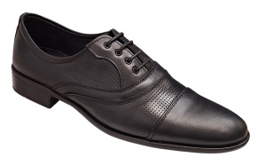 Pantofi barbati eleganti din piele naturala - Model Negru Matritat 18N - Img 4