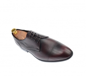 Pantofi barbati eleganti din piele naturala - Moel visiniu 702 Marimea 41 - Img 3