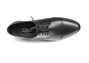 Pantofi barbati eleganti, din piele naturala, Negru, CIUCALETI SHOES - Img 2