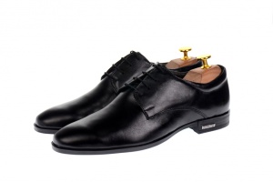 Pantofi barbati eleganti din piele naturala, Negru GKRN2N - Img 2