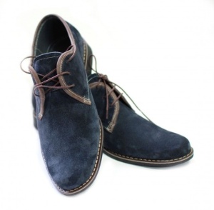Pantofi barbati la reducere din piele Intoarsa naturala bleumarin LP80VELBL - Img 3