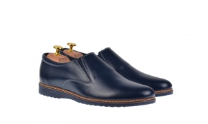 Pantofi barbati sport - casual din piele naturala, bleumarin - TENMARIOBLU - Img 2