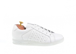 Pantofi barbati Sport - Casual din piele naturala cu siret Alb 348ALB - Img 2