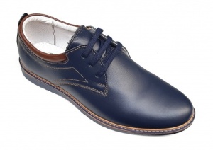 Pantofi barbati sport din piele naturala bleumarin 330BLM2 - Img 2