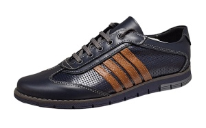 Pantofi barbati sport din piele naturala Bleumarin - GKR116BL - Img 2