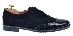 Pantofi casual barbati din piele naturala bleumarin L870LVBLM - Img 5