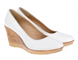 Pantofi dama casual din piele naturala alba cu platforma de 7 cm - MARA P3550ALB - Img 2