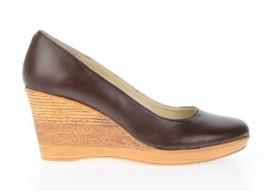 Pantofi dama casual din piele naturala box , cu platforma de 7 cm - MARA ROSU P3550M - Img 3