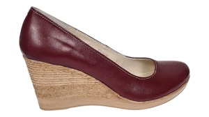Pantofi dama casual din piele naturala box cu platforma de 7 cm MARA Visiniu - Img 7