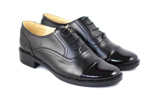 Pantofi dama casual din piele naturala cu varf lacuit - P10LNBOX