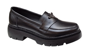 Pantofi dama casual din piele naturala - Model Sweet Black Bee - Img 3