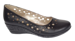 Pantofi dama, casual, din piele naturala negru box, cu platforma de 5 cm - MALTAN - Img 9