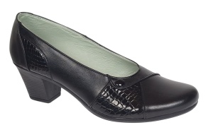 Pantofi dama casual din piele naturala negru croco P33CRN - Img 6
