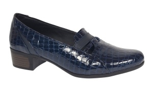 Pantofi dama comozi casual din piele naturala bleumarin croco P18CRBL - Img 6